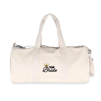 Team Bride - Recycelte Canvas-Sporttasche von Stanley/Stella - Naturweiß - Vorne