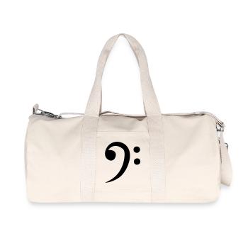 clef de fa partition musique classique - Sac de sport en toile recyclée Stanley/Stella - blanc naturel - Devant