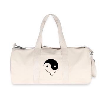 ying_yang_smiley - Recycelte Canvas-Sporttasche von Stanley/Stella - Naturweiß - Vorne