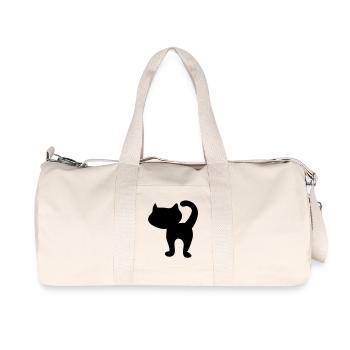 kitten_silhouette - Recycled Canvas Sports Bag by Stanley/Stella - natural - Front