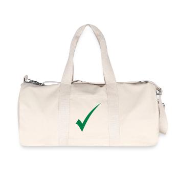 Green hook check - Recycled Canvas Sports Bag by Stanley/Stella - natural - Front