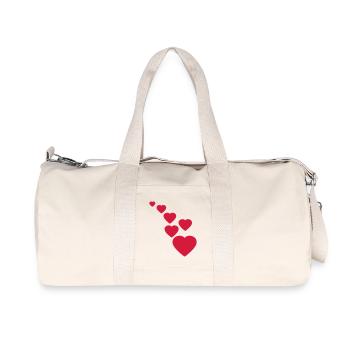 Herzen - Recycelte Canvas-Sporttasche von Stanley/Stella - Naturweiß - Vorne