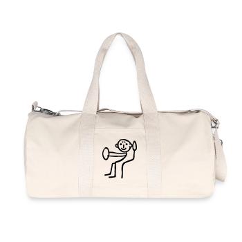 Strichmännchen Auto fahren - Recycelte Canvas-Sporttasche von Stanley/Stella - Naturweiß - Vorne