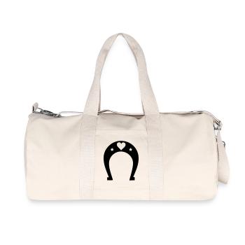 coeur en fer à cheval - Sac de sport en toile recyclée Stanley/Stella - blanc naturel - Devant