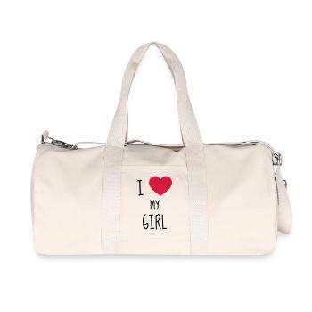 fille / fée / princesse / bébé - Sac de sport en toile recyclée Stanley/Stella - blanc naturel - Devant