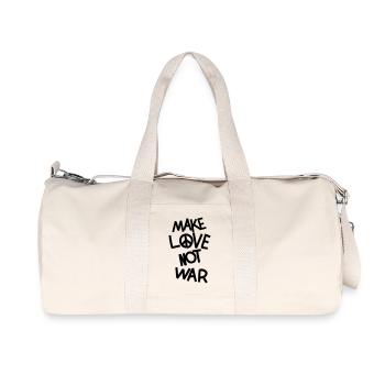 Make love not war - Recycelte Canvas-Sporttasche von Stanley/Stella - Naturweiß - Vorne