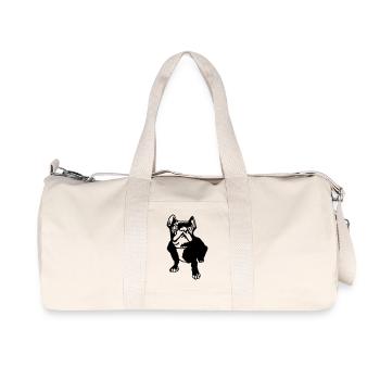 french bulldogge - Recycelte Canvas-Sporttasche von Stanley/Stella - Naturweiß - Vorne