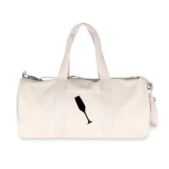 Sektglas - Champagnerglas - Recycelte Canvas-Sporttasche von Stanley/Stella - Naturweiß - Vorne