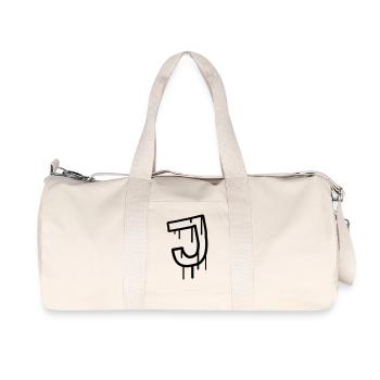 Timbre de graffiti lettre J - Sac de sport en toile recyclée Stanley/Stella - blanc naturel - Devant