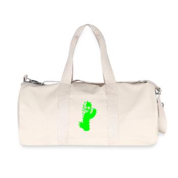 Cactus Waving Spines Desert Funny Face Cacti - Recycled Canvas Sports Bag by Stanley/Stella - natural - Front