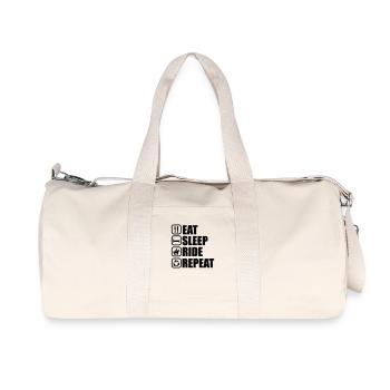Eat , sleep , ride , Reiten , Pferd - Recycelte Canvas-Sporttasche von Stanley/Stella - Naturweiß - Vorne