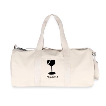 E&R Verre fragile - Sac de sport en toile recyclée Stanley/Stella - blanc naturel - Devant