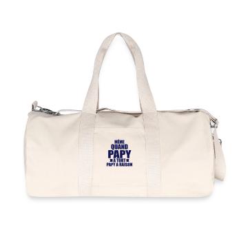 même quand papy a tort papy a raison - Sac de sport en toile recyclée Stanley/Stella - blanc naturel - Devant