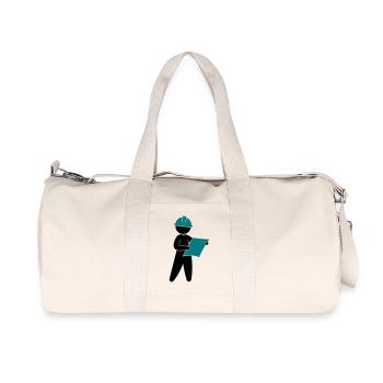 Ein Ingenieur auf einer Baustelle - Recycelte Canvas-Sporttasche von Stanley/Stella - Naturweiß - Vorne