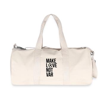 Make love not VAR - Recycelte Canvas-Sporttasche von Stanley/Stella - Naturweiß - Vorne