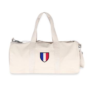 blason, écusson, drapeau France (T) - Sac de sport en toile recyclée Stanley/Stella - blanc naturel - Devant