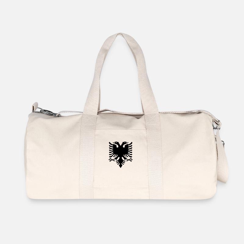 Doppelkopf Eagle_V1 - Recycelte Canvas-Sporttasche von Stanley/Stella - Naturweiß