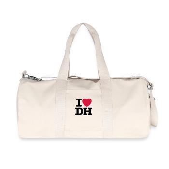 I Love DH Downhill Mountain Biking - Recycelte Canvas-Sporttasche von Stanley/Stella - Naturweiß - Vorne