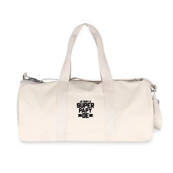 je suis le super papy de (prénom) - Sac de sport en toile recyclée Stanley/Stella - blanc naturel - Devant