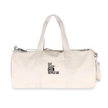 eat sleep esel repeat - Recycelte Canvas-Sporttasche von Stanley/Stella - Naturweiß - Vorne
