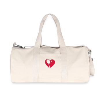 love coeur heart tennis 9022 - Sac de sport en toile recyclée Stanley/Stella - blanc naturel - Devant