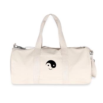 ying_yang_smiley_1 - Recycelte Canvas-Sporttasche von Stanley/Stella - Naturweiß - Vorne