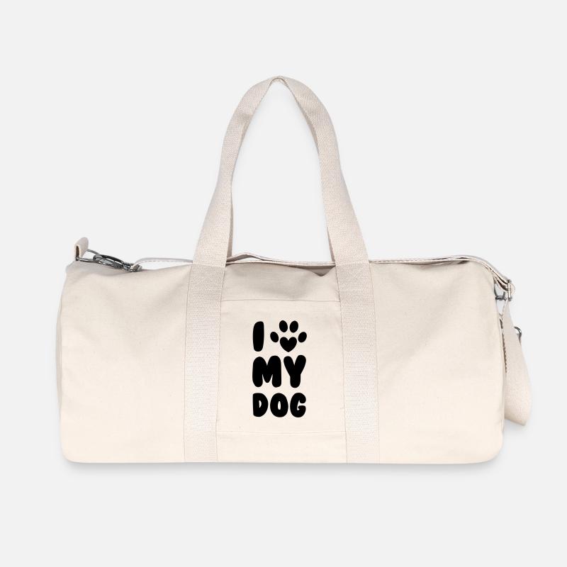 Love My Dog - Recycelte Canvas-Sporttasche von Stanley/Stella - Naturweiß