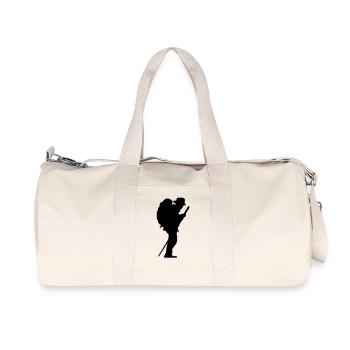Homme marcheur avec le bâton - Sac de sport en toile recyclée Stanley/Stella - blanc naturel - Devant
