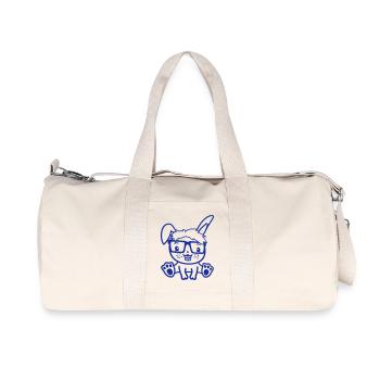Bunny Nerd Geek Horn-rimmed Glasses Smart Freak Intelligent - Recycled Canvas Sports Bag by Stanley/Stella - natural - Front