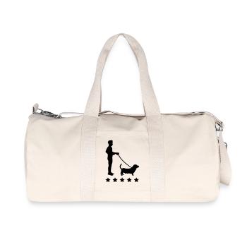 gassi_gehen_sterne_c1 - Sac de sport en toile recyclée Stanley/Stella - blanc naturel - Devant