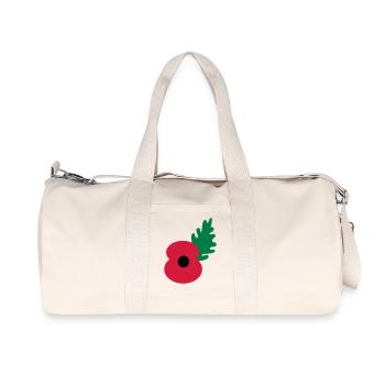 poppy flower by_patjila - Recycled Canvas Sports Bag by Stanley/Stella - natural - Front