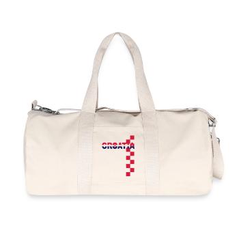 croatia sahovnica 2color shirt weiss long - Recycled Canvas Sports Bag by Stanley/Stella - natural - Front