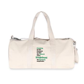 Camping Verwahrlosung Zuhause Zelten Urlaub Ferien - Recycelte Canvas-Sporttasche von Stanley/Stella - Naturweiß - Vorne