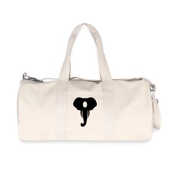 Tête d’éléphant Cercle d’animaux cadeau - Sac de sport en toile recyclée Stanley/Stella - blanc naturel - Devant
