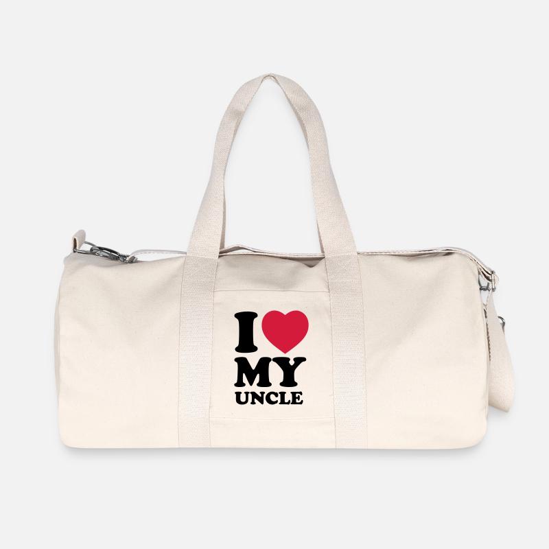 I love my uncle - Recycelte Canvas-Sporttasche von Stanley/Stella - Naturweiß