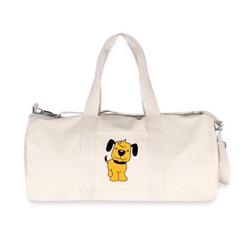 chien se tient mignon petit chiot heureux animal de compagnie - Sac de sport en toile recyclée Stanley/Stella - blanc naturel - Devant