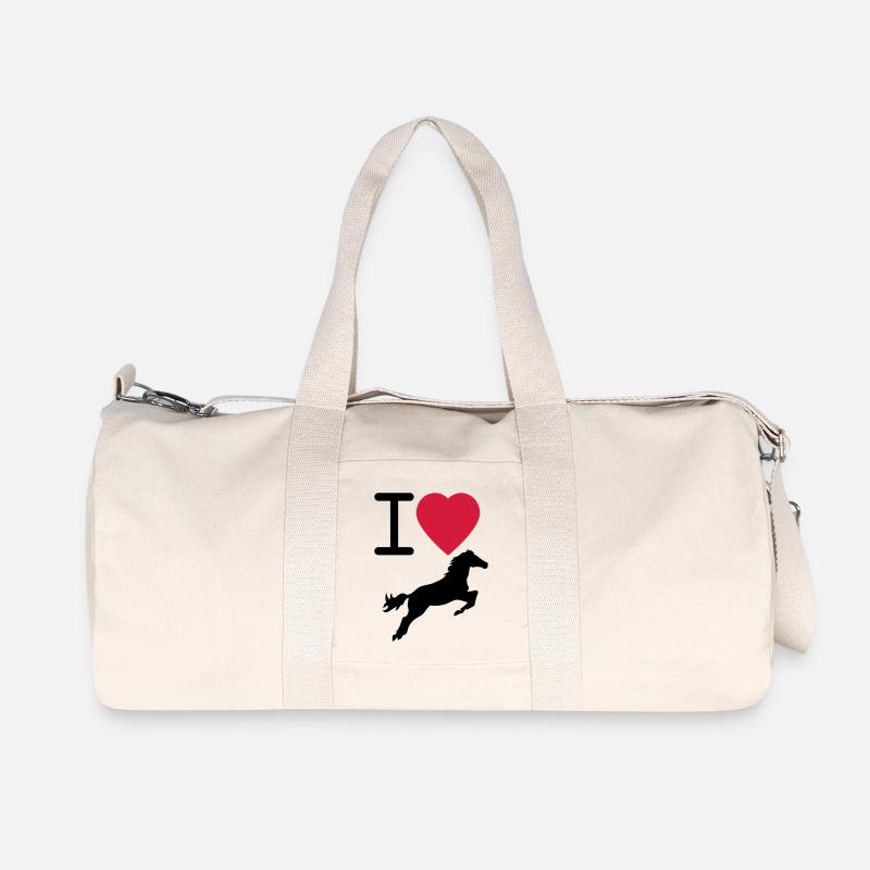 I love Horses - Recycelte Canvas-Sporttasche von Stanley/Stella - Naturweiß