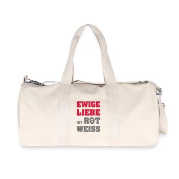 Ewige Liebe ist Rot-Weiss - Recycelte Canvas-Sporttasche von Stanley/Stella - Naturweiß - Vorne