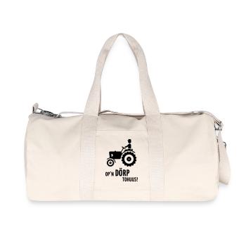 Op’n Dörp tohuus! (Plattdeutsch / Plattdüütsch) - Recycelte Canvas-Sporttasche von Stanley/Stella - Naturweiß - Vorne