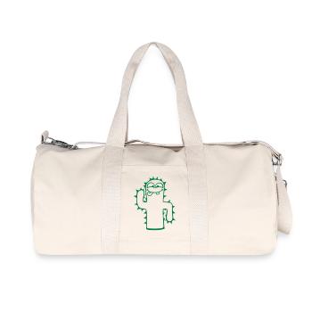 Happy Cactus Cacti Face Prickly Desert - Recycled Canvas Sports Bag by Stanley/Stella - natural - Front