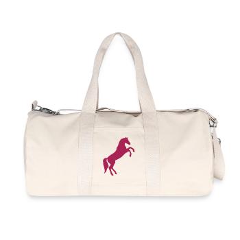 Steigendes Pferd / wildes Pferd - Recycelte Canvas-Sporttasche von Stanley/Stella - Naturweiß - Vorne