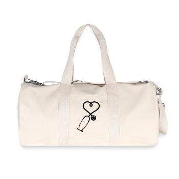 stéthoscope_2_sp7 - Sac de sport en toile recyclée Stanley/Stella - blanc naturel - Devant