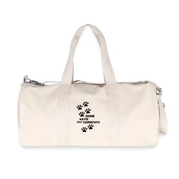 ohne_katze_geht_garnichts_001 - Recycelte Canvas-Sporttasche von Stanley/Stella - Naturweiß - Vorne