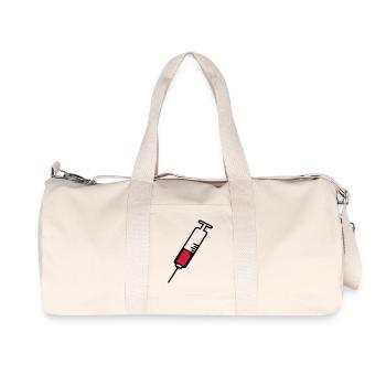 seringue2 - Sac de sport en toile recyclée Stanley/Stella - blanc naturel - Devant