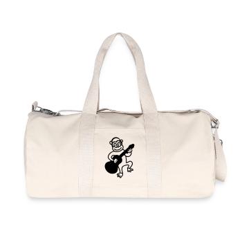 Singe joue de la guitare - Line - Sac de sport en toile recyclée Stanley/Stella - blanc naturel - Devant