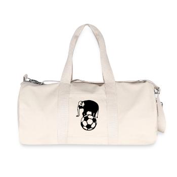 football elephant ballon foot soccer - Sac de sport en toile recyclée Stanley/Stella - blanc naturel - Devant
