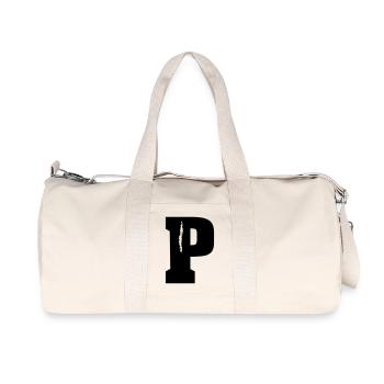 P - Buchstabe - Recycelte Canvas-Sporttasche von Stanley/Stella - Naturweiß - Vorne