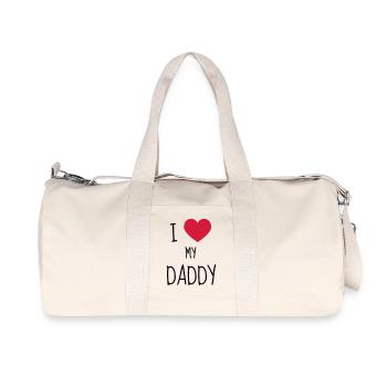 Dad - Daddy - Papa - Baby - Birth - Father - Vati - Recycled Canvas Sports Bag by Stanley/Stella - natural - Front
