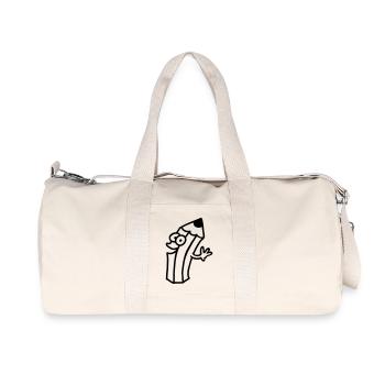 broche joyeuse - ligne - Sac de sport en toile recyclée Stanley/Stella - blanc naturel - Devant