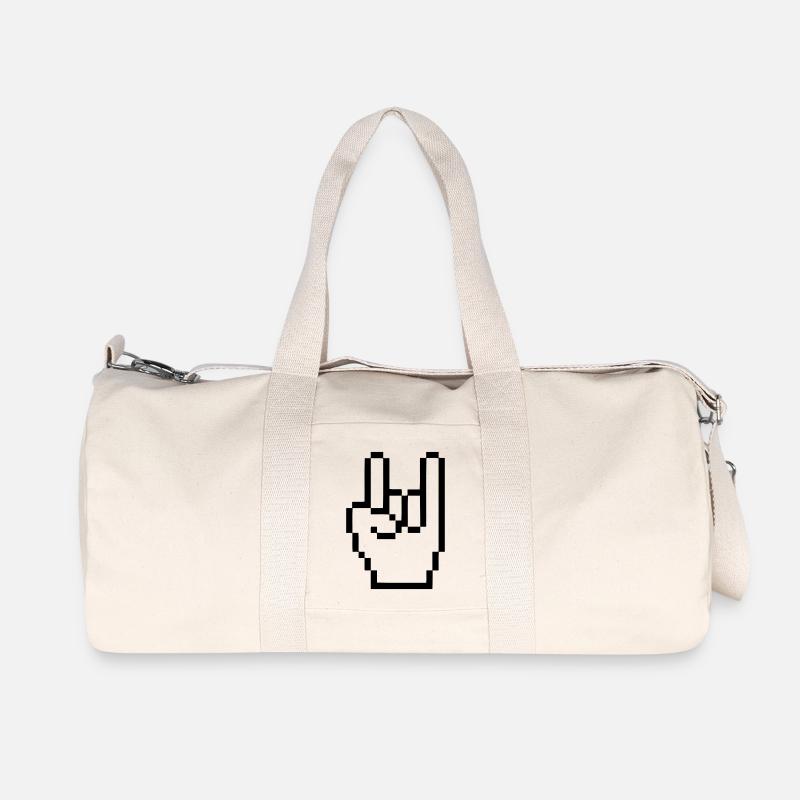 Handzeichen Cursor Rock - Recycelte Canvas-Sporttasche von Stanley/Stella - Naturweiß